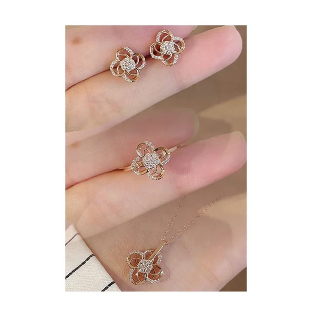 Xinfly Factory Custom GIA IGI Certified Natural Diamond Lab Diamond 10k 14k 18k Real Solid Gold Jewelry Set