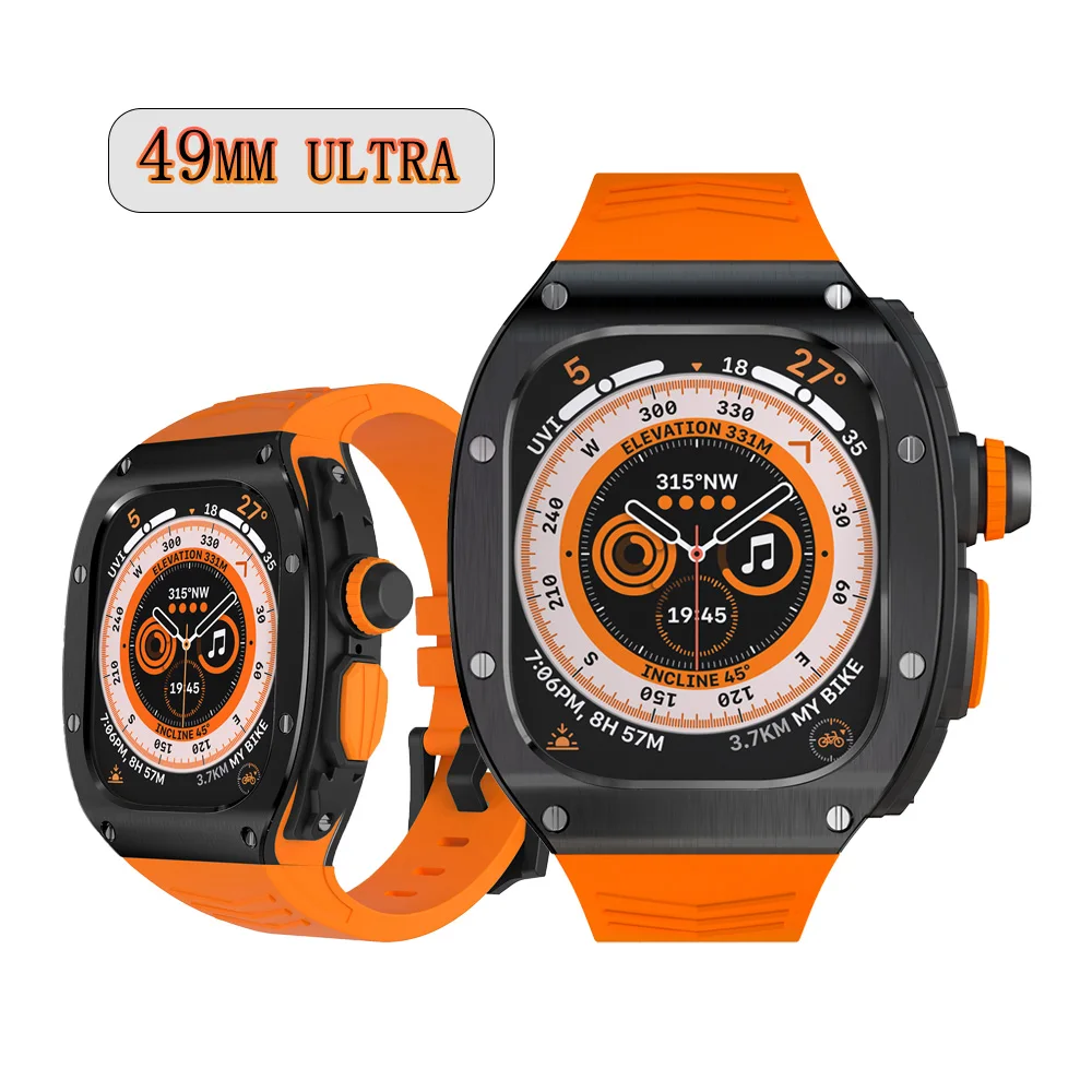 Роскошный защитный чехол из нержавеющей стали для смарт-часов Apple Watch 8 49