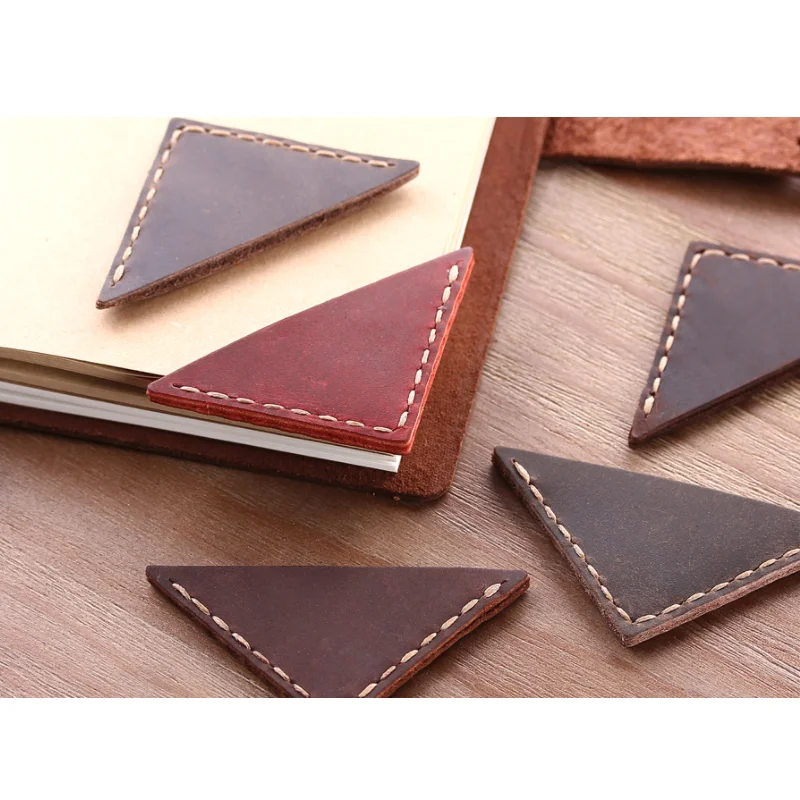 Genuine Leather Bookmark Personalized corner page marker Portable bookmarks for books