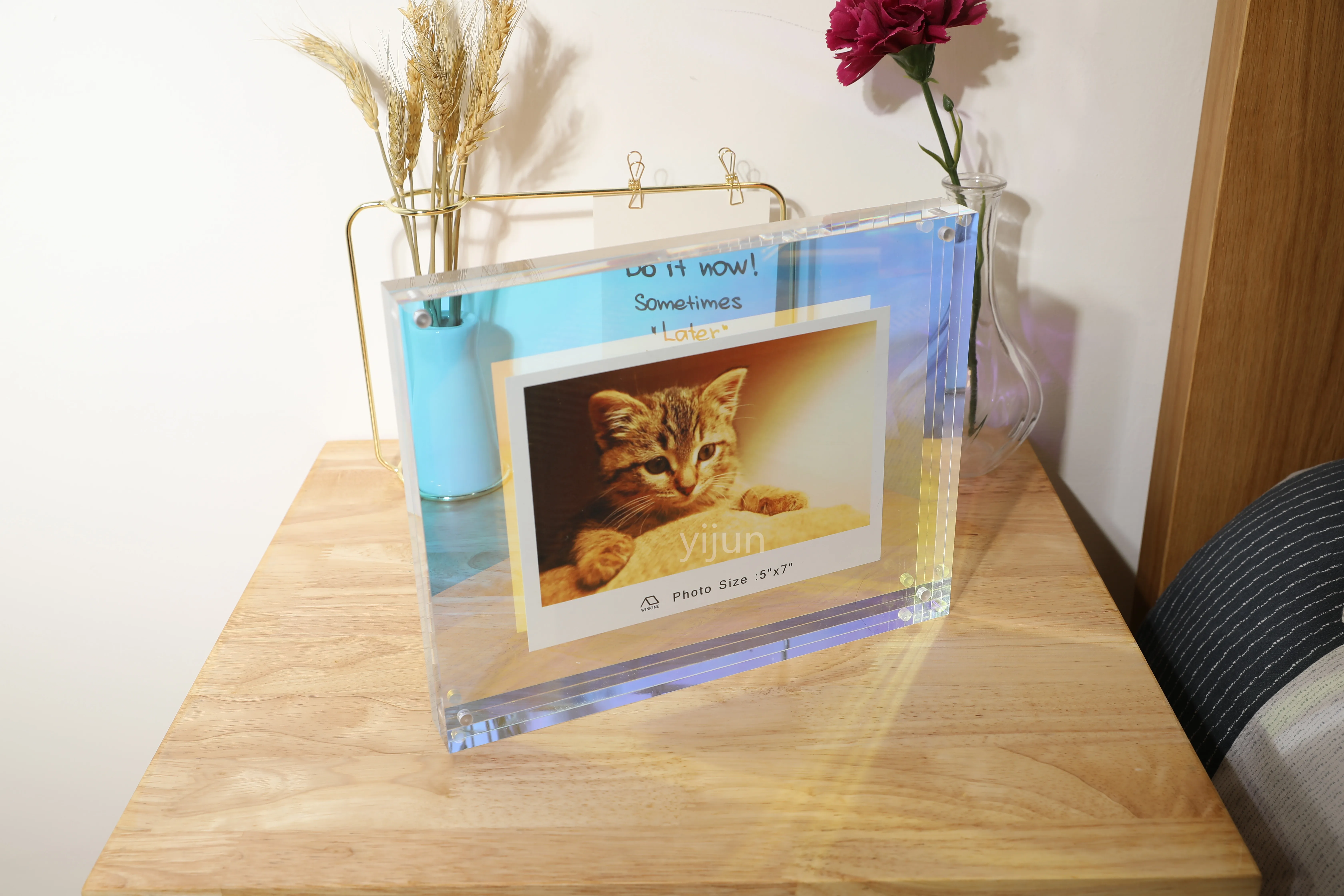 4x6 5x7 acrylic frameless picture frames wholesale transparent acrylic magnetic photo frame clear acrylic magnet photo frame