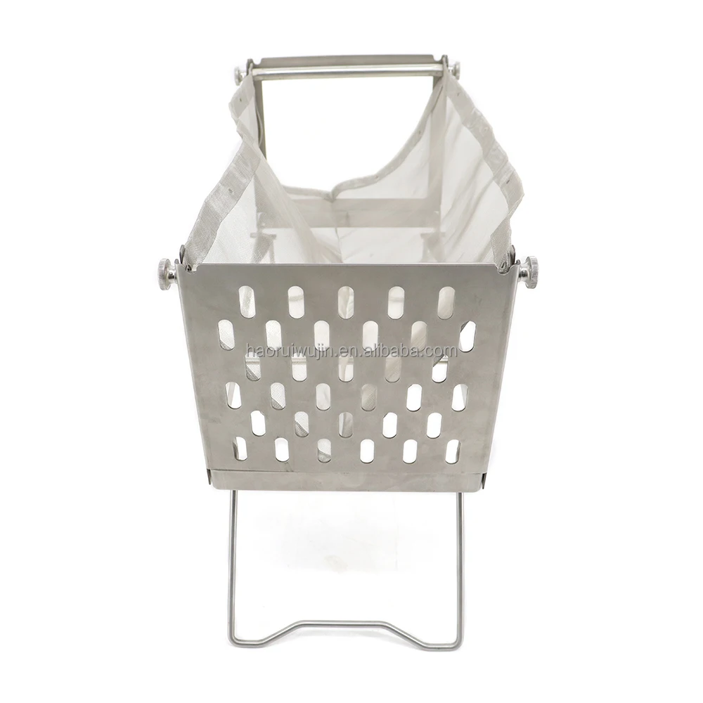 BiggerFire Portable Outdoor Garden Firepit Collapsible Stainless Steel Mesh Wood Burning Fire Pit