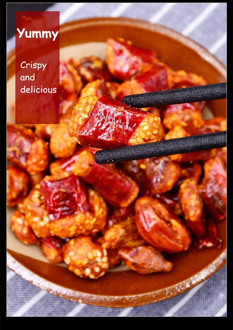 Top grade crispy and spicy chili with sesame and peanut wholesale chili nut snacks