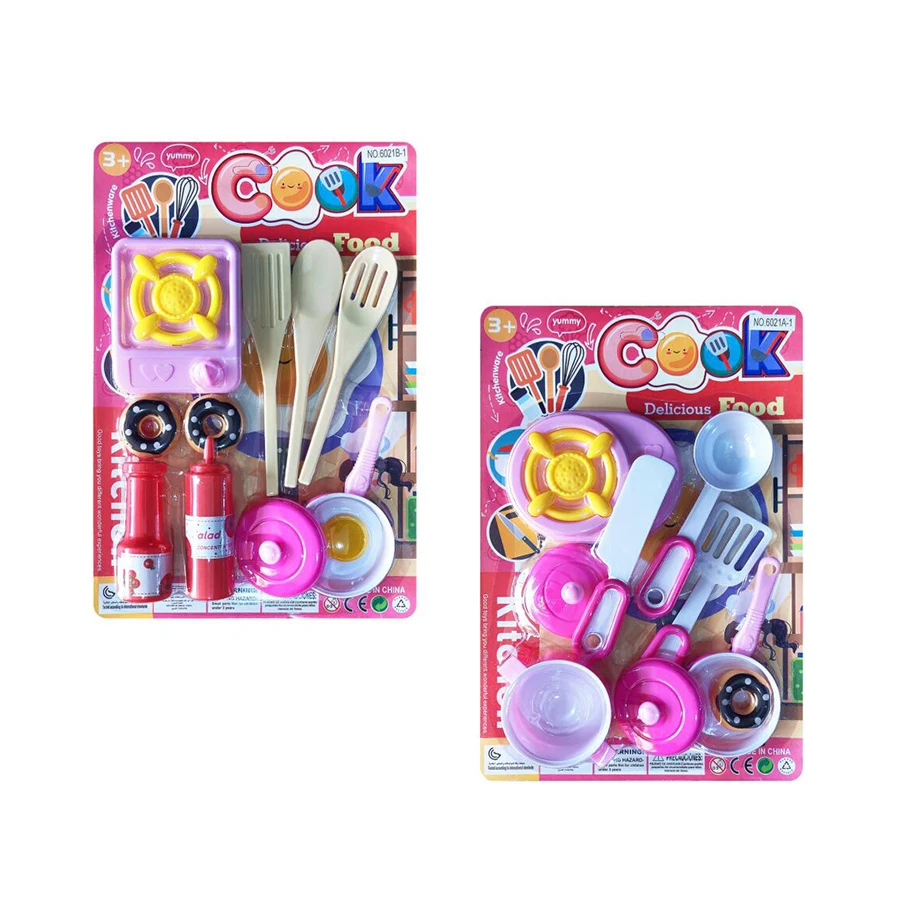 Cheap happy plastic preschool fashion game mini pink pretend play kitchen tools food cooking toy sets for girls kids children