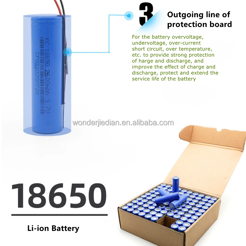 High Quality 2600 Customized 3.7v Rechargeable 18650 Battery Replacement Battery Lithium Ion Batteries