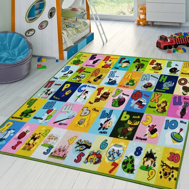 JACKSON Educational Cute Rubber Bottom Play Mat for Kids