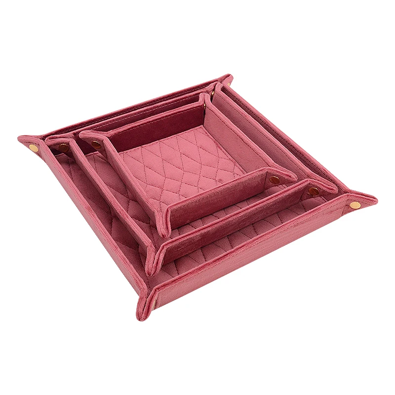 Custom LOGO Velvet Luxury Jewelry Display Tray For Storage Ring Bracelet Earring Necklace Organizer