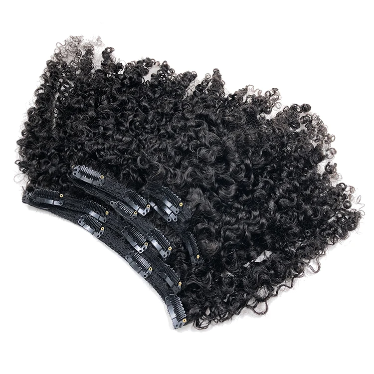 100% Virgin Human Hair Extensions Raw Afro Kinky Curly Clip-in 4A 4B 4C Waves Double Weft Lace Closure-Wholesale Price
