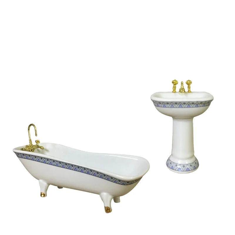 1:12 Dollhouse Mini Furniture Bathroom Set Miniature Model Simulation Clay Mini Food Play Doll Scene Shooting Accessories