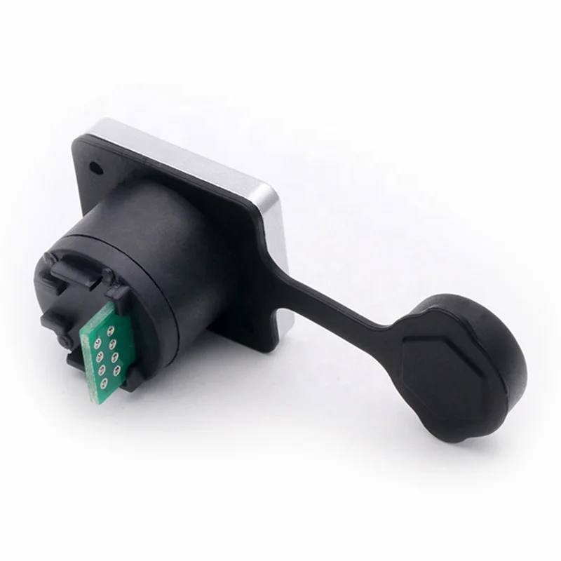 Соединитель RJ45 с печатной платой медные штыри 8P8C водонепроницаемый IP65/67 Стандарт гнездовые шасси для монтажа на панели