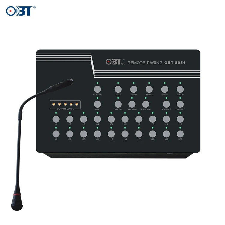 OBT-8051 с дистанционным цифровым управлением зоны оповещения по громкой связи с микрофоном для акустическая система
