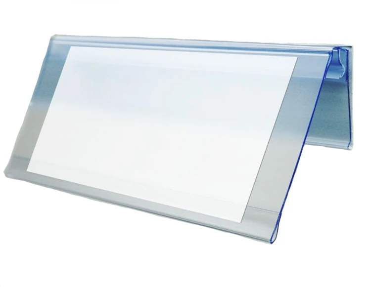 
Custom Plastic Clear Hinged Shelf Talkers for Data Strip 