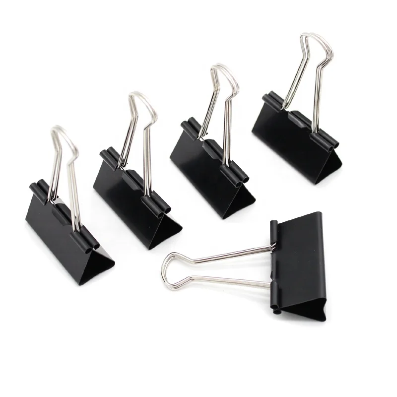 Professional Manufacture Metal Logo 1.6 Inch  Binder Clips Paper Clip For School And Office