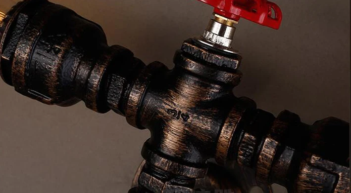 Настенный светильник в стиле стимпанк, старинное железное Бра с 2 насадками в стиле индастриал, декоративные кухонные осветительные приборы для водопроводной трубы