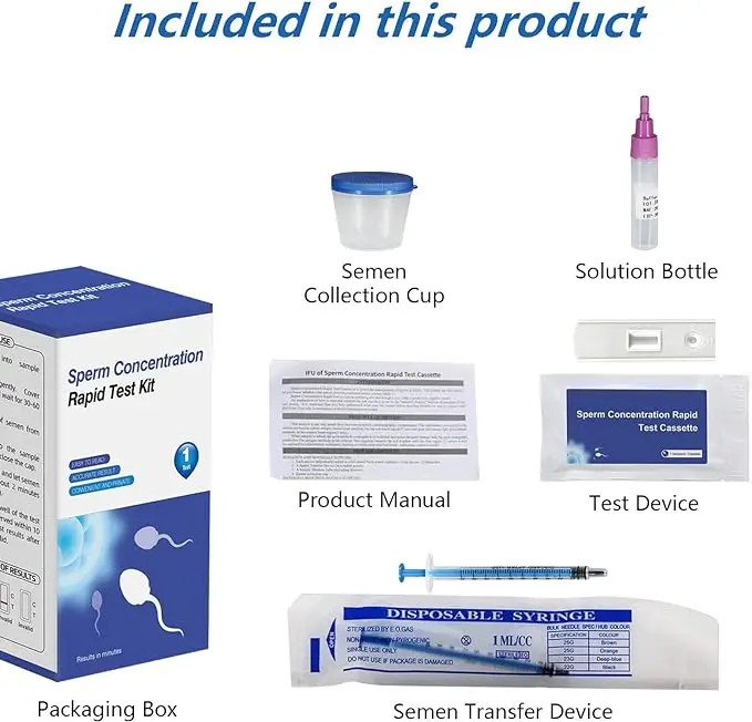 Male Sperm Concentration Test Card Fertility Collection Container Test