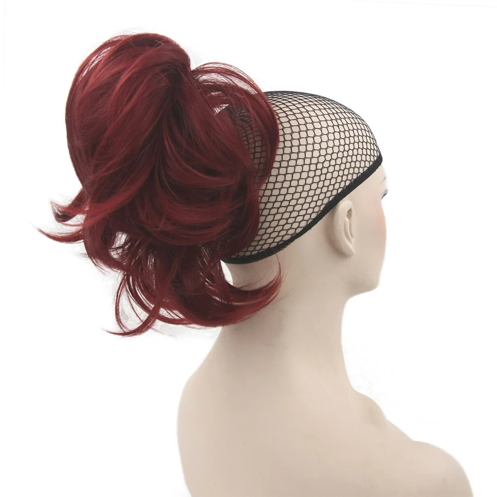 Модные высокотемпературные кудрявые волосы блонд Коготь Конский хвост синтетические волосы черные накладные волосы на клипсе шиньон конский хвост