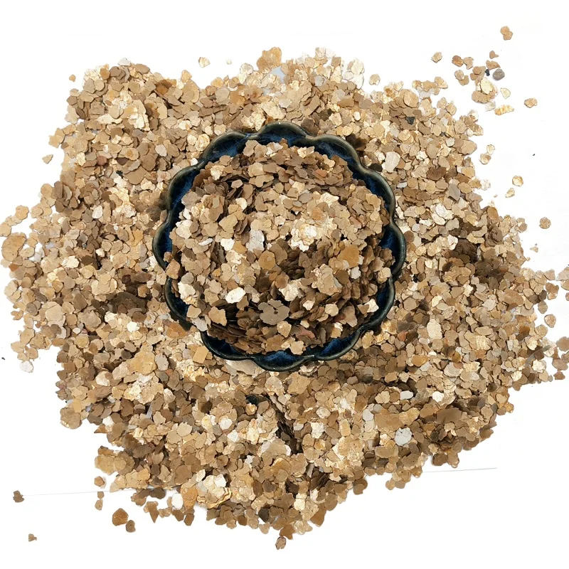 Natural color mica flakes golden mica flakes Composite mica flakes for painting coating