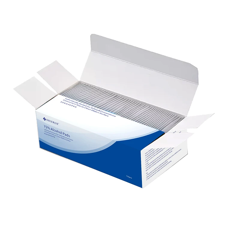 Bulk Wholesale 100pcs Box Alcohol Prep Pads Isopropyl 75% Alcohol Hand Sanitizer Wipes