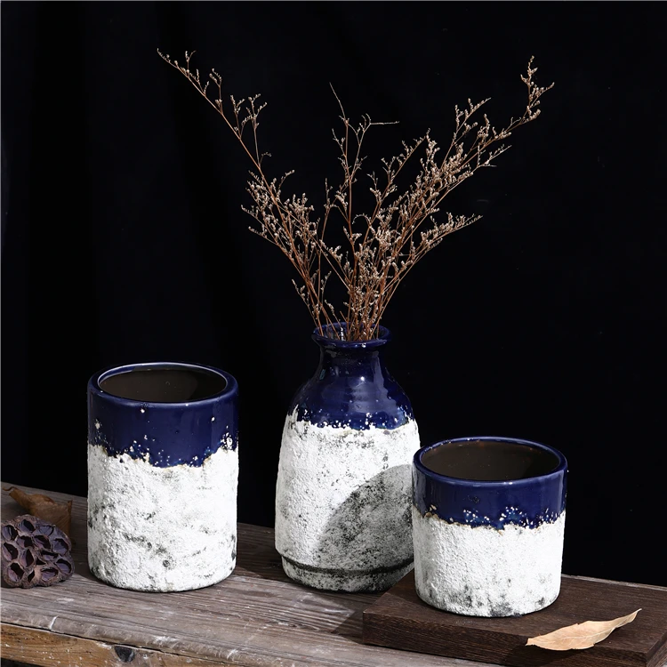 Оптовая продажа, античная керамическая ваза для цветов ручной работы