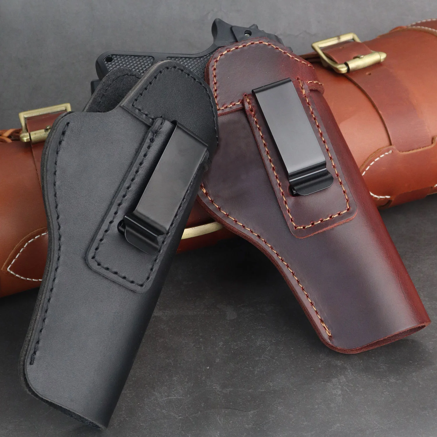 Tactical  IWB Genuine Leather Concealed Carry gun Holster for 1911Gun Holster