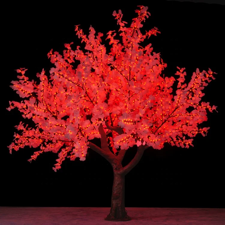 10FT Outdoor Garden Landscape Christmas Festive Decoration Artificial RGB Color Changing Ginkgo Large Led Tree