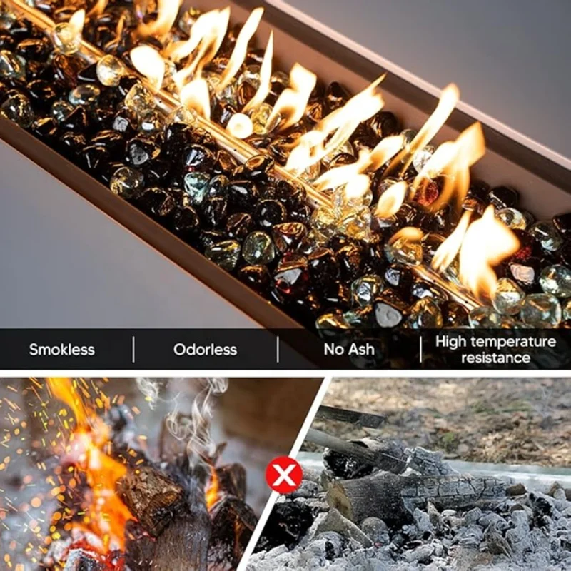 Langfang светло-голубые огненные стеклянные бусины с каминным стеклом или пейзажным