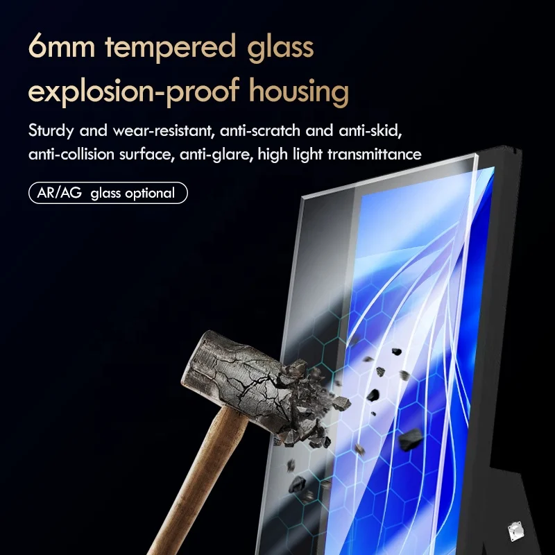 43inch monitor portable battery powered lcd screen board waterproof movable LCD advertising display