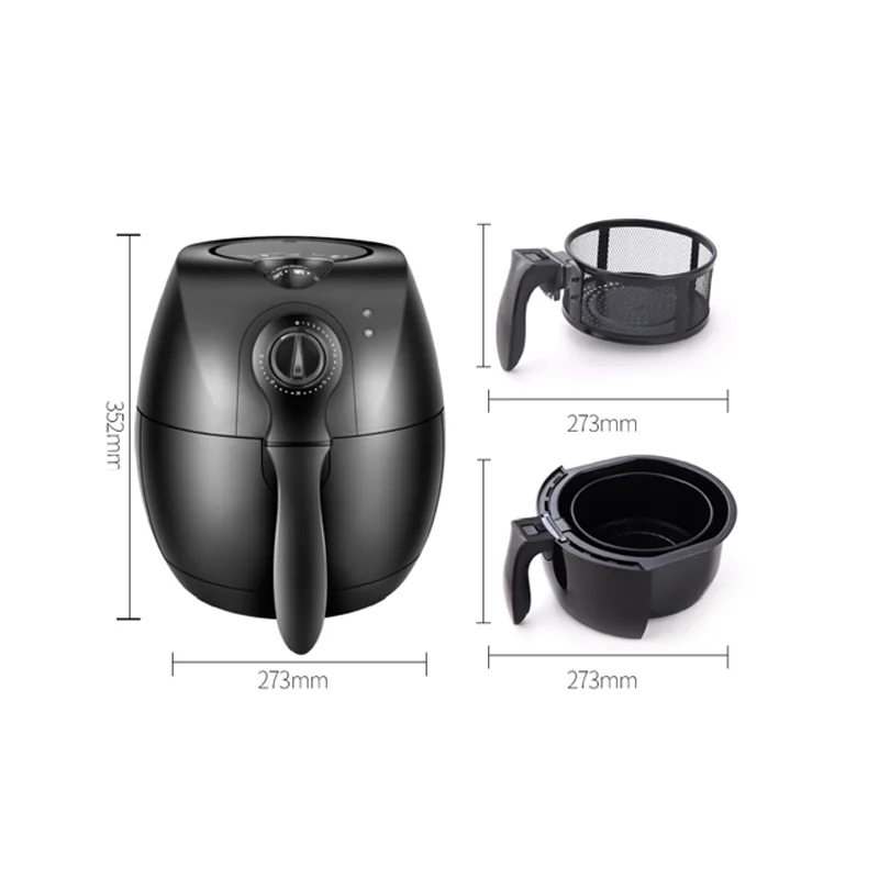 4 in 1 Air Fryer Oven Oilless Cooker with Detachable Basket 3.5L 1500W Stainless Steel Air Fryer Oven Freidora de aire