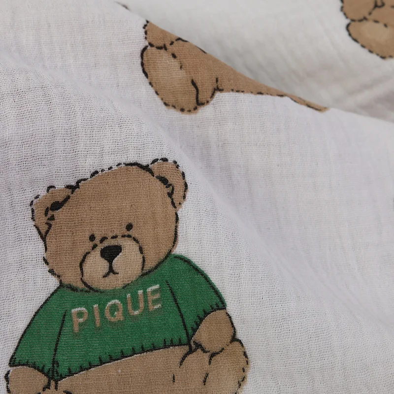 New Product Durable Washed 100% Cotton Baby Sleepwear Cartoon Printed Cotton Fabric