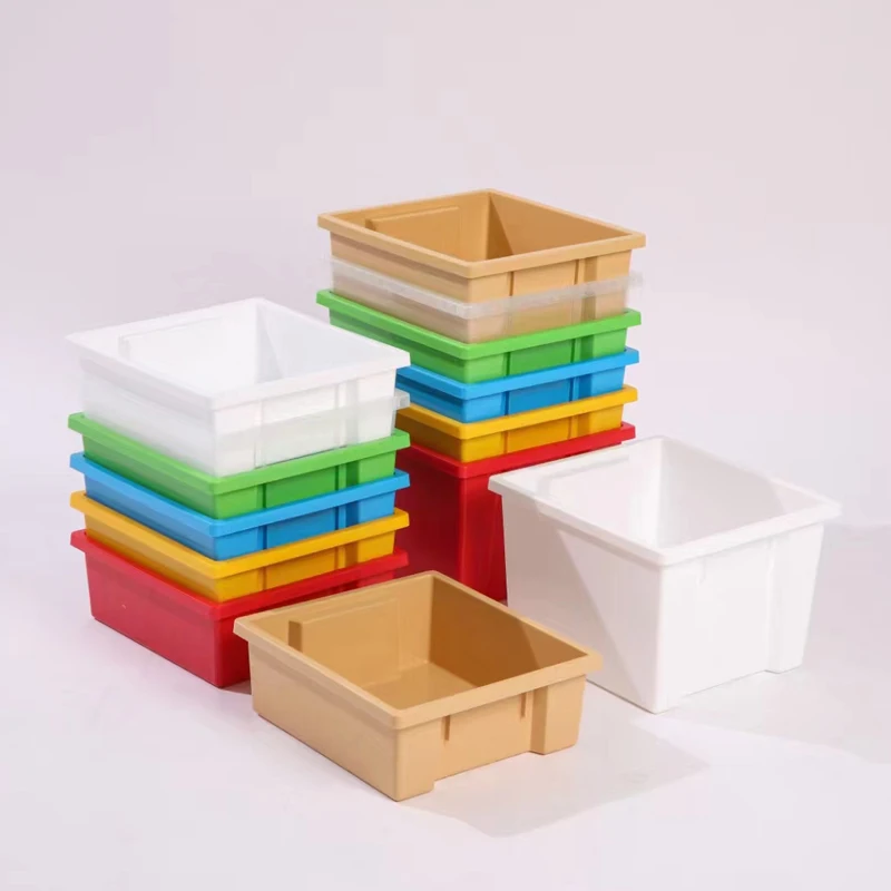Plastic basket box for cabinet for kindergarten