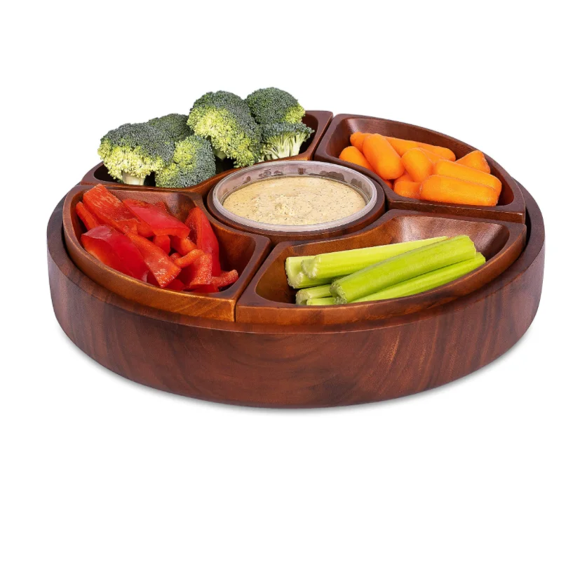 Home Chip and Dip Serving Bowl Set Parties and events Serveware Set Great for Veggies, Cheese Dip, Salsa and Hummus
