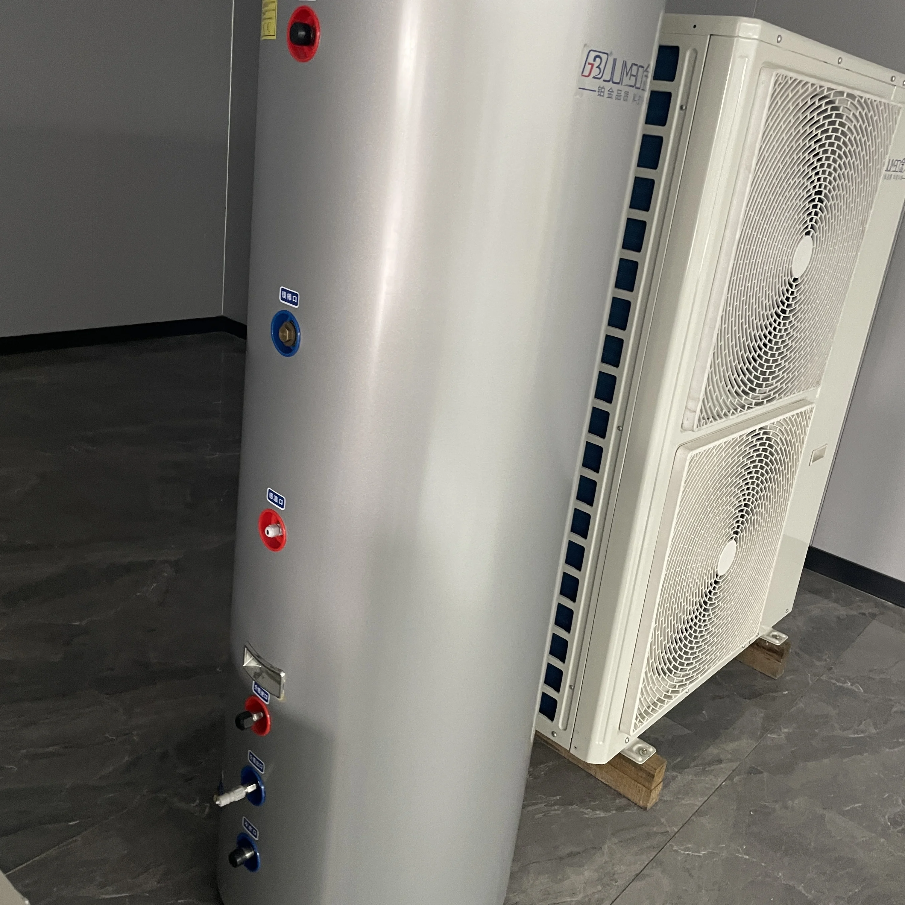 The factory sells heat pump air to air 8KW 100-500L domestic air source heat pump water heater