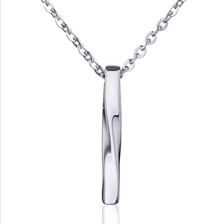 ins cold wind spiral twisted titanium steel necklace trend men women unisex couple pendant electroplating alloy retro necklace