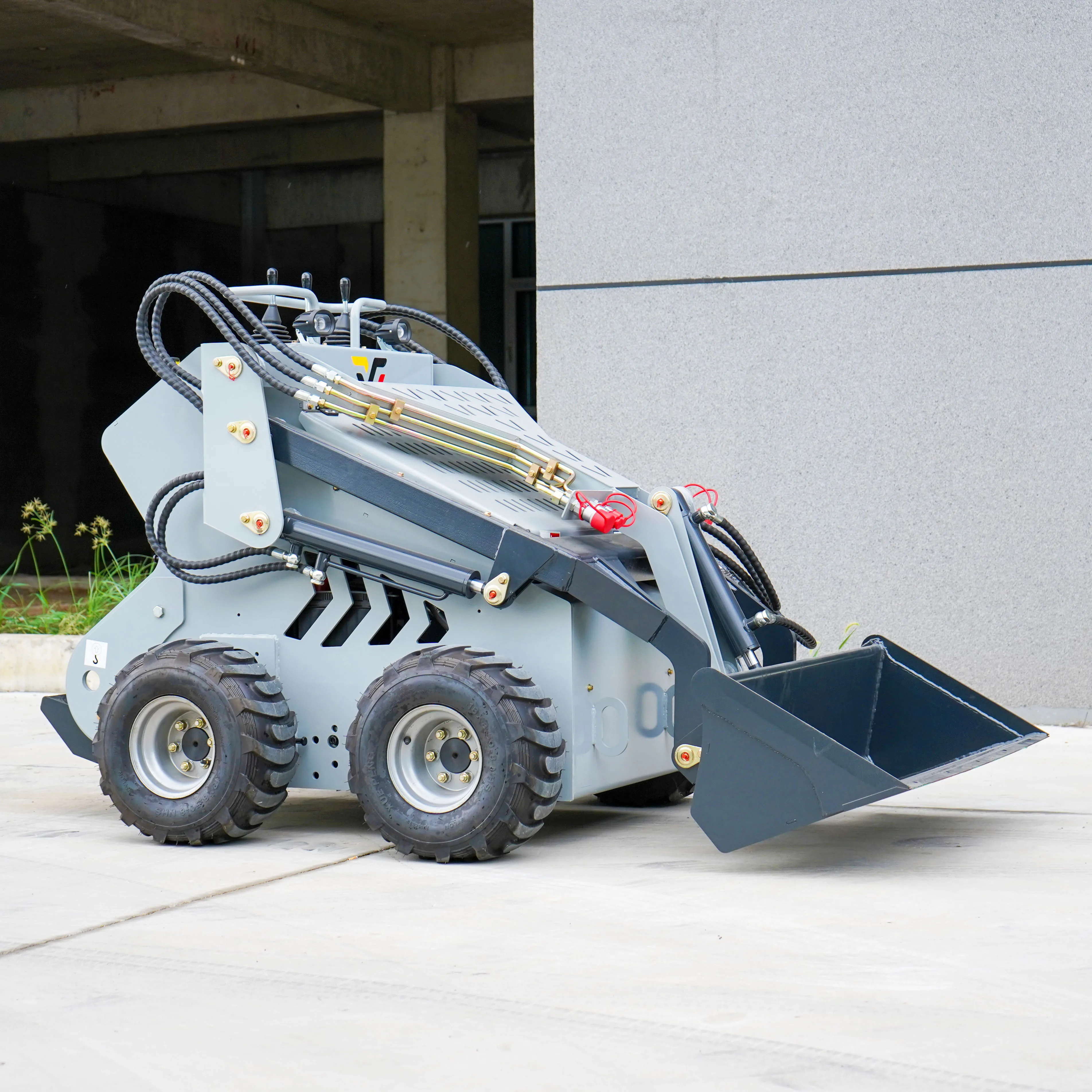 Skid Steer Loader With Auger Drill Forks Attachment Wheel Backhoe Mini for Digger