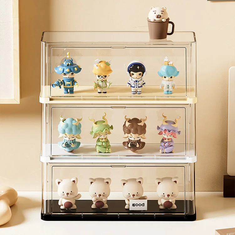 Dust-proof toy anime resin doll tiny action figure blind box display case transparent figurine storage box