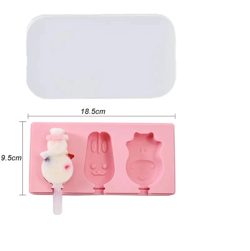 Food Grade Bpa Free 4 Cavities Oval E Durable Diy Silicone Mould Popsicle Lolly Ice Cream Mold