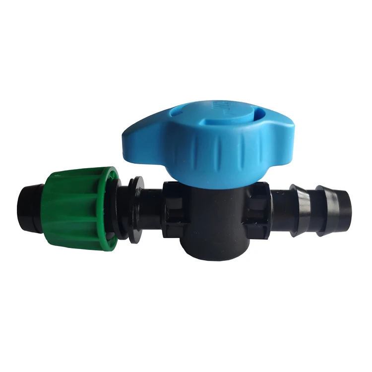 New Type 17mm drip tape to 16mm pe pipe barb lock valve drip tape mini valve irrigation  drip line mini valve BV031617