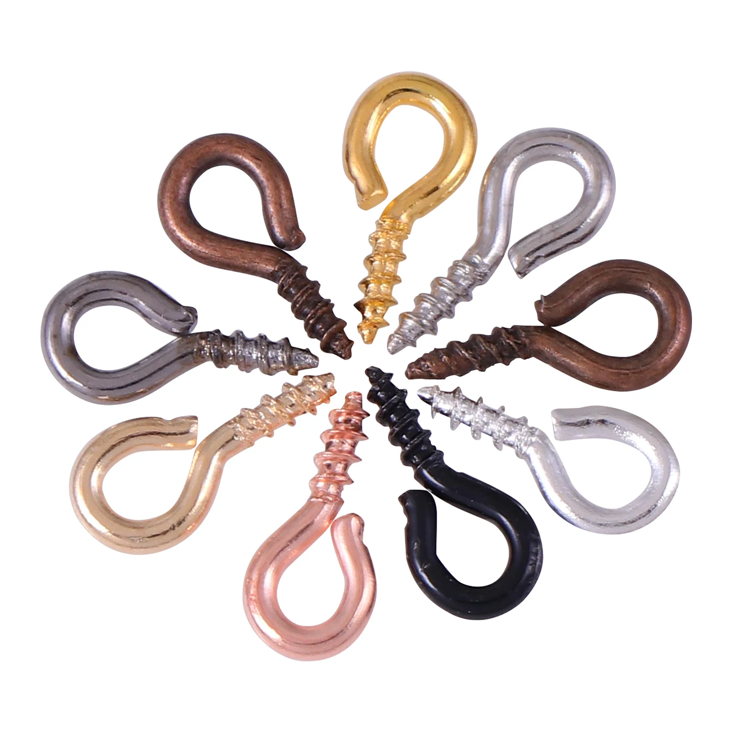 TikTok Hot Sale 100pcs/bag Mini Screw Eye Pins for Jewelry Making Pearl Beads Screw Threaded Hooks Eyelets Clasps Findings