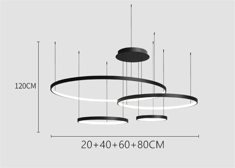Home Lighting Ceiling Pendant Circle Lamps For Interior Design Engineering Lighting New Modern Led Round Ring Chandeliers