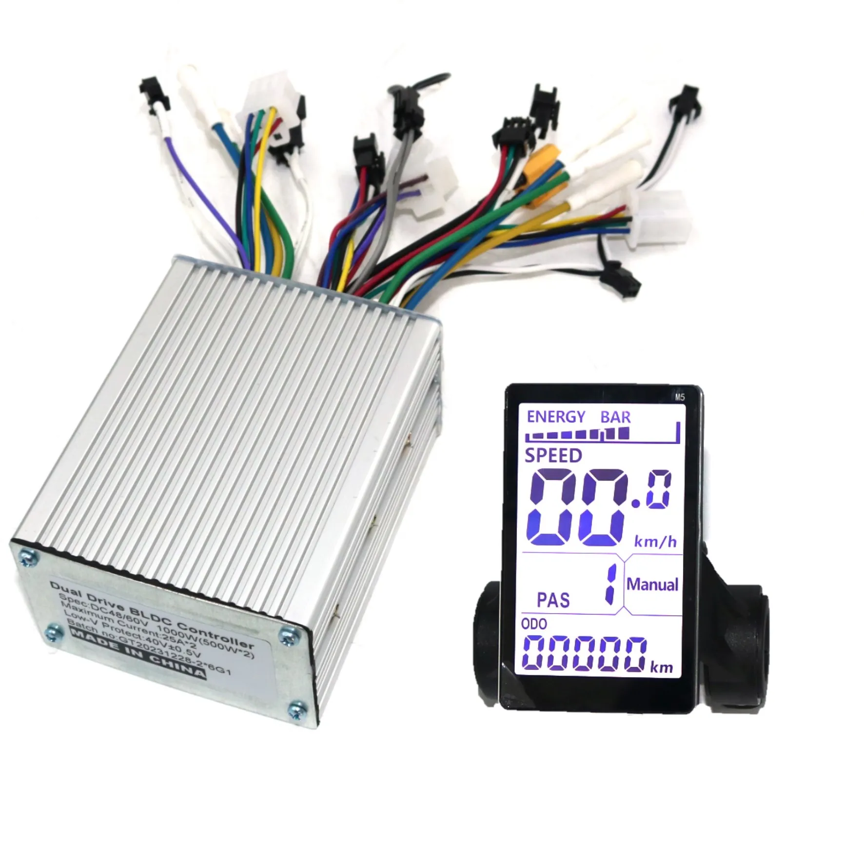 Dual drive 6MOSFET 48/60V 1000W (500W * 2) brushless DC electric scooter controller+M5 LCD set