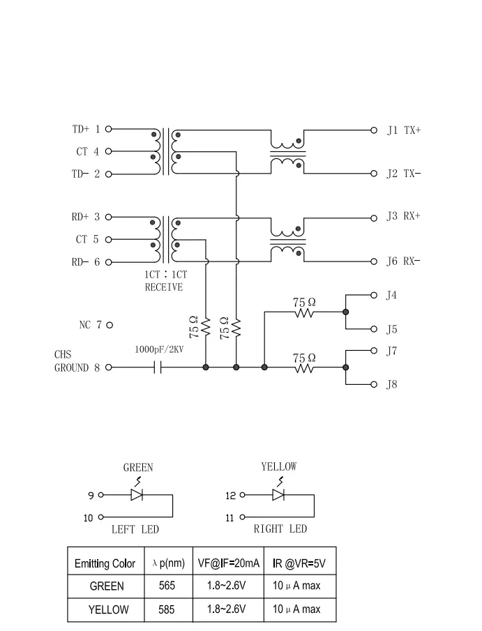 Single Port Connecteur RJ 45 Female Connector Jack Lan Network RJ45 Socket Connector With Led Light