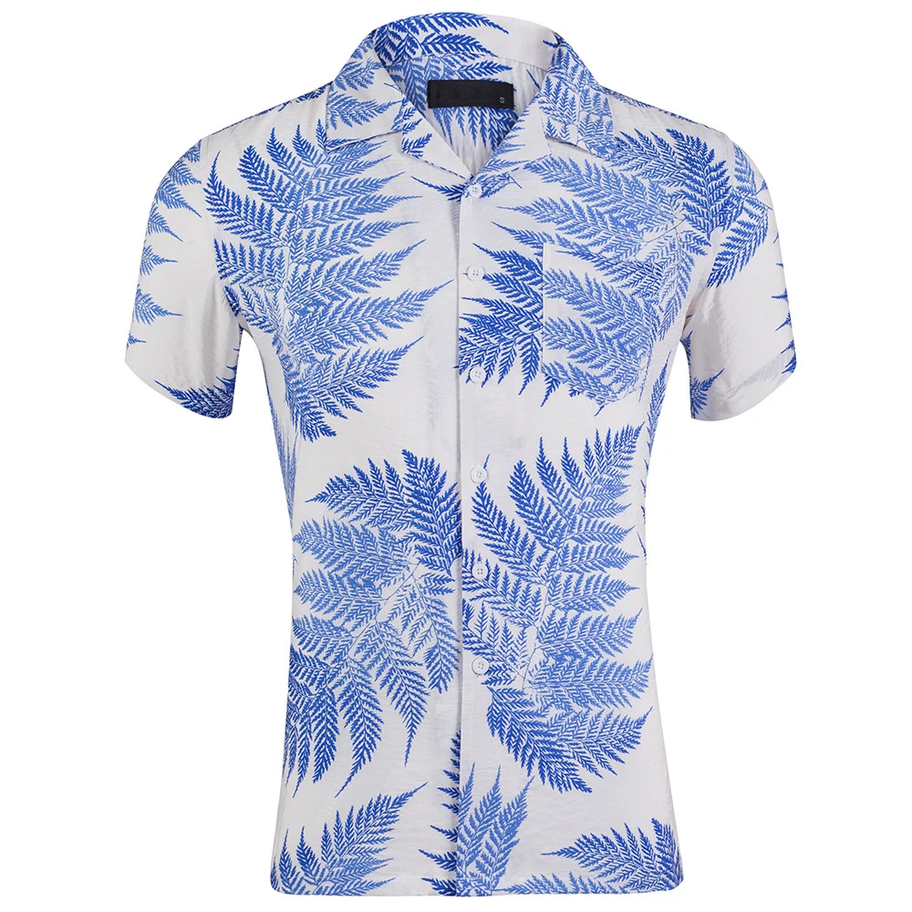 Wholesale RTS Custom all over printing Beach wear Resort shirts Party Silk Cotton Poplin Men Aloha shirts