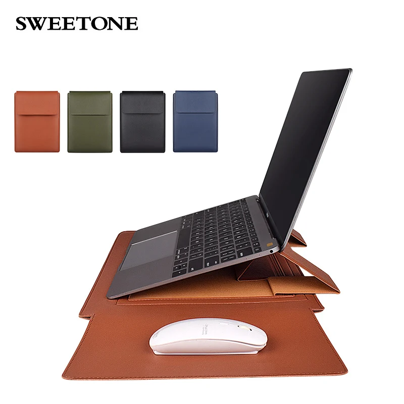 
PU Leather Sleeve Case For Laptop Leather Stand Cover Portable Notebook Protector Bag  (1600056872354)