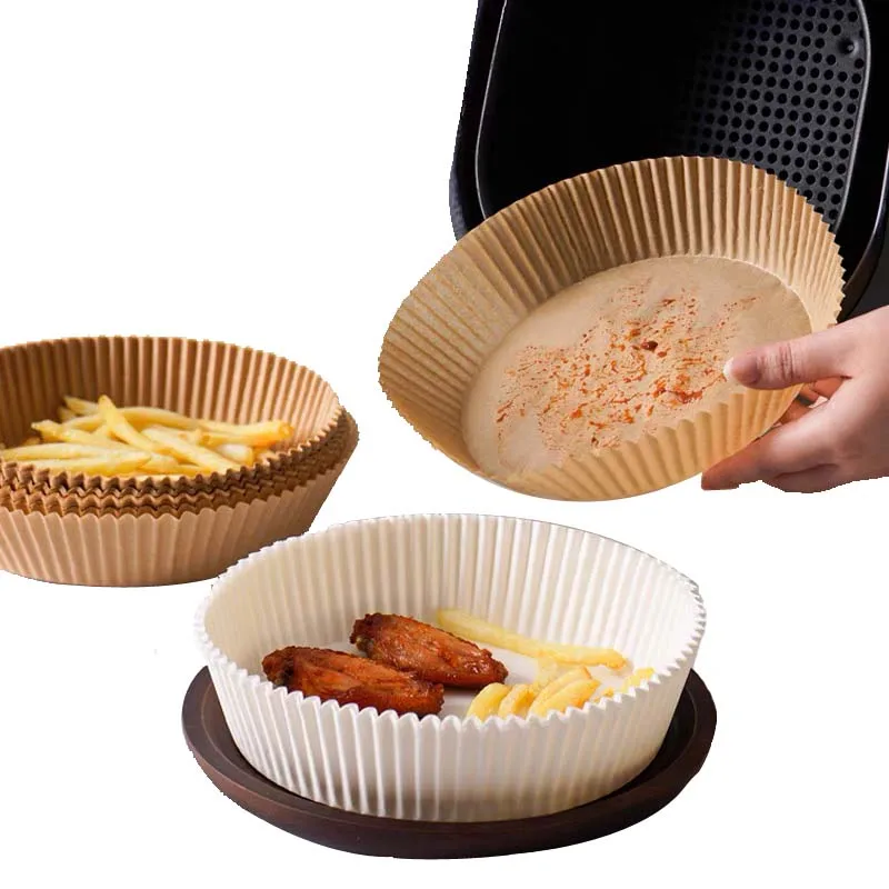 50pcs Air Fryer Disposable Paper Liner, Non-stick Disposable Air Fryer Liners Air Fryer Oil-proof paper