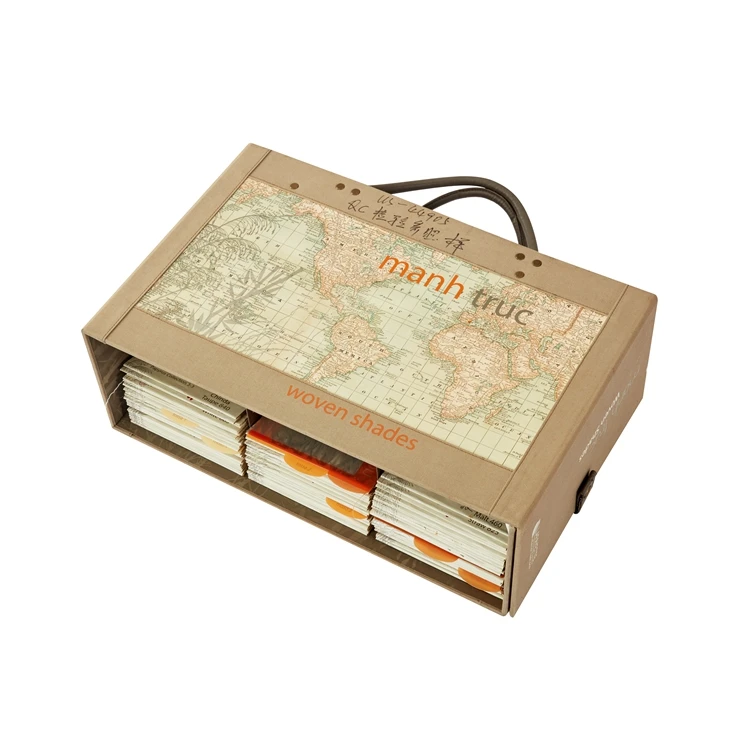 Woven Wood Shades Fabric Swatch Color Chart Folders Hard Cover Textile Sample Books