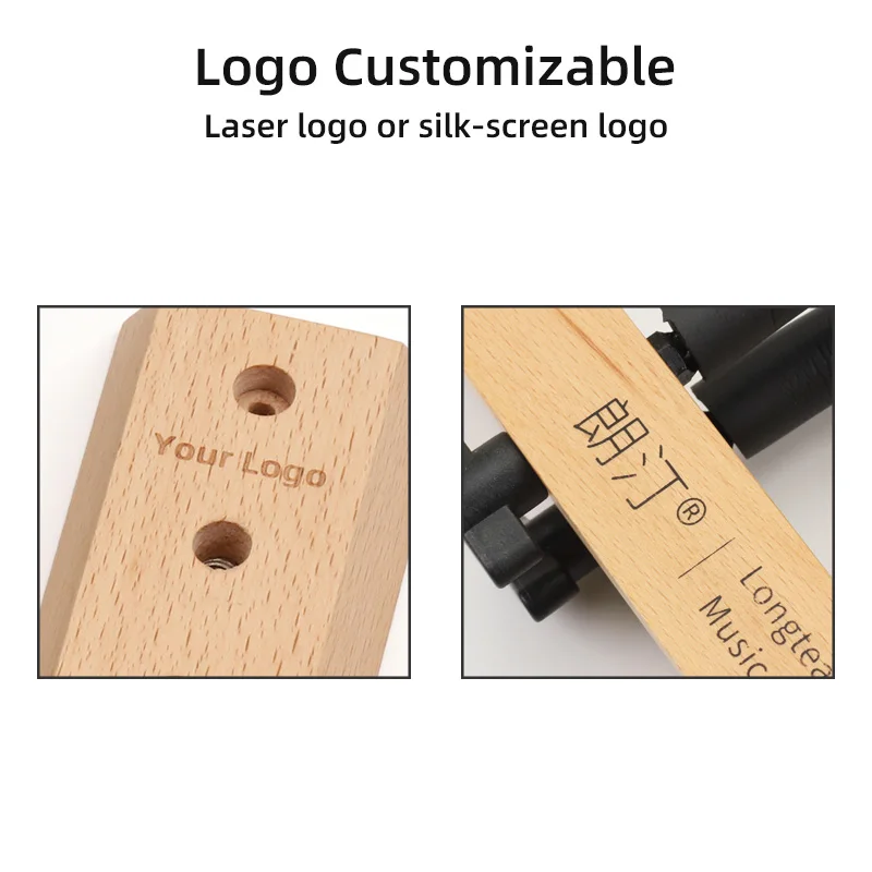 Split Type Solid Beech Wood Guitar Hanger Guitar Wall Mount Bracket Holder