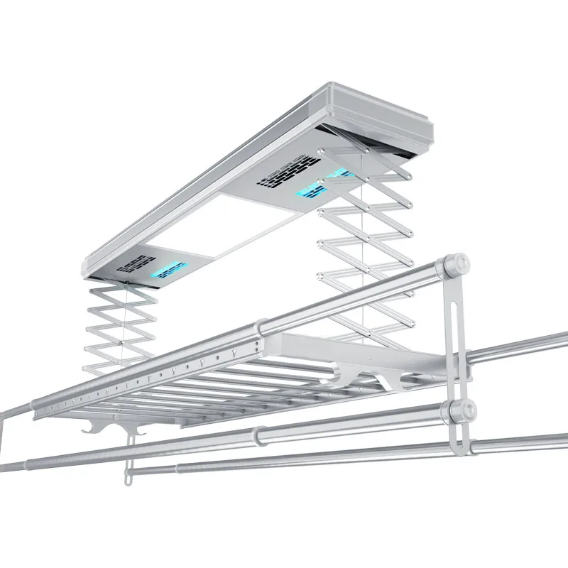 modern UV sterilization retractable electric metal ceiling mounted hanging clothes dryer drying rack