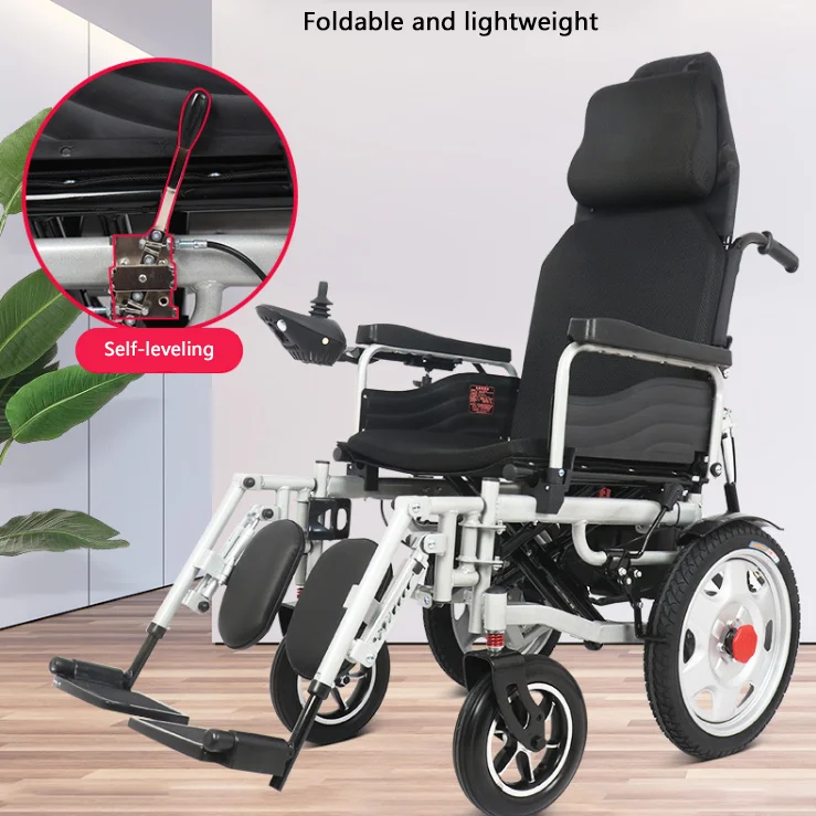 Folding Lightweight Elderly Electric Wheelchair Handicapped Lightweight Wheelchair Boutique Wheelchair