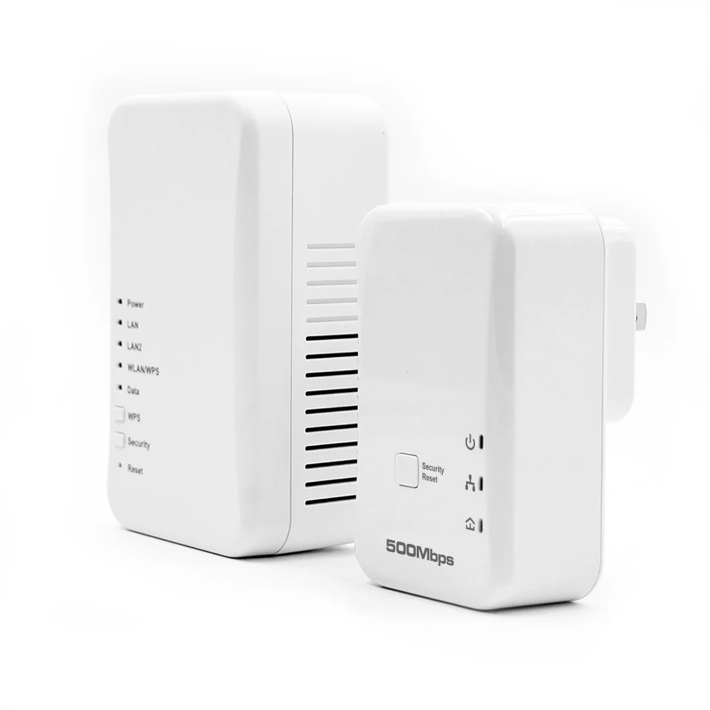 NEW Home Plug AV500 wifi 300Mbps Powerline Adapter plus 500mbps wired Ethernet PLC(2 UNITS=WiFi+Wired)