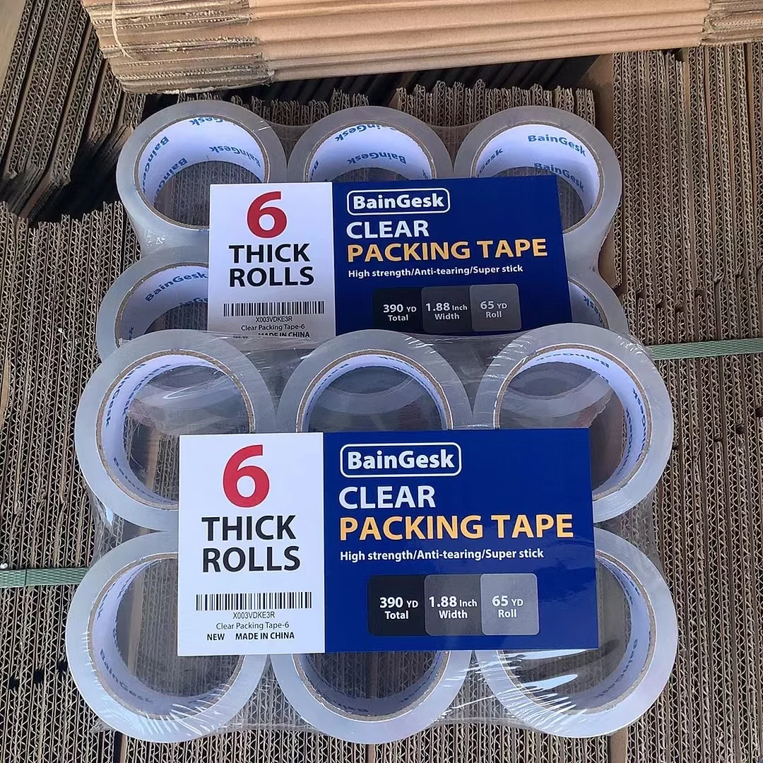 Heavy Duty Packaging Tape for Shipping Packaging Moving Sealing 2.7mil Thick 1.88 inches Wide 65 Yards Per Roll 390 Total Yards
