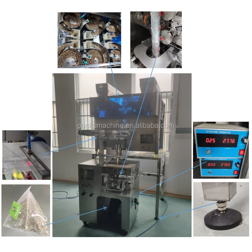 Новый продукт, упаковочная машина для пирамидальных чайных пакетиков, экологически чистые биоразлагаемые чайные пакетики треугольной формы